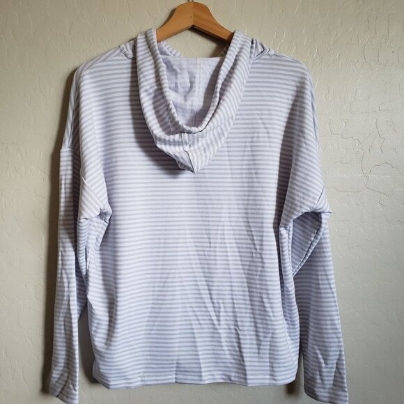 Rae Dunn Adventure Awaits Berkeley Hoodie Sweatshirt Striped Pullover Size Small - Picture 6 of 9